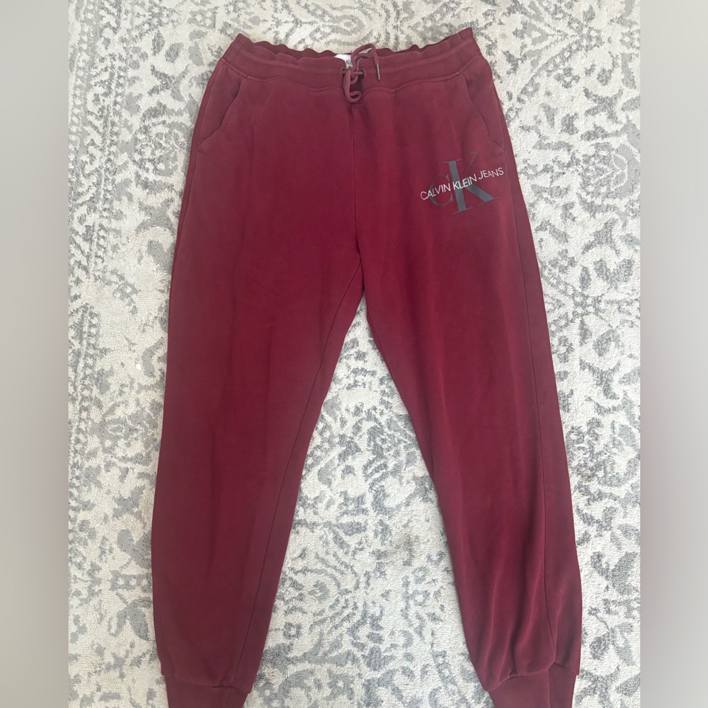 Calvin Klein Maroon Sweatpants